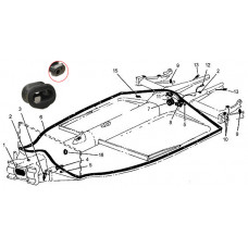 Chassis (8) rubber doorvoer Gas- koppelingskabel 2.57-11.70