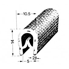 Beschermrubber zwart p/m