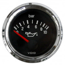 Oliedrukmeter "COCKPIT INTERNATIONAL", 52 mm, chroom, 10 bar