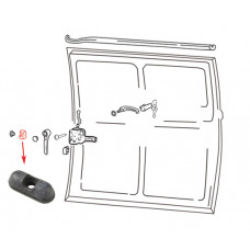 Buffer, sliding door centering, front