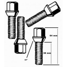 Wielbouten verchroomd, M14 X 1.5 key 17 thread 38, 57'