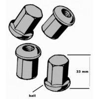 Wielmoeren chroom, M14 X 1.5 key 19 lenght 33, ball